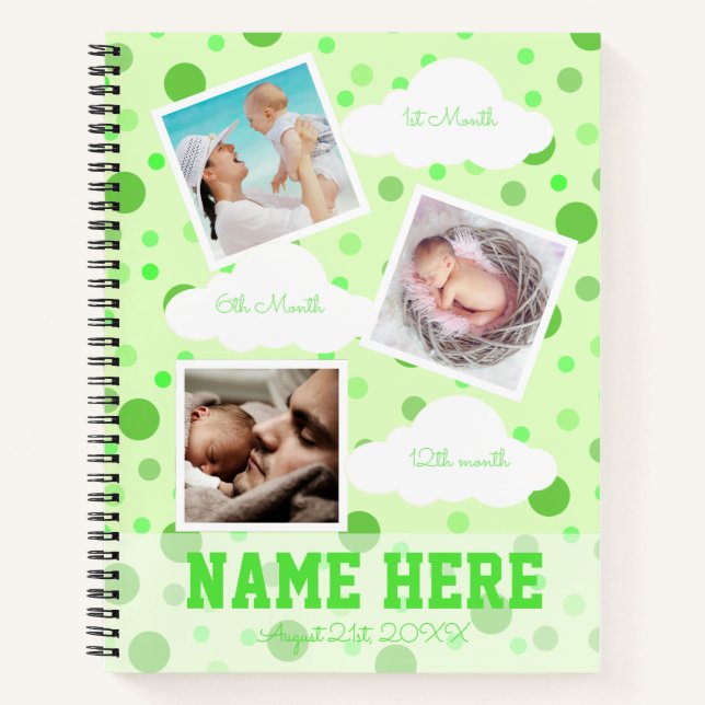 Pois 1er anniversaire Baby Milestone Livre d'or (Devant)