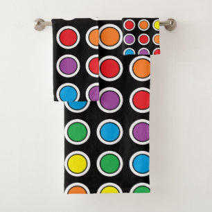 Pois blanc, noir et d'arc-en-ciel