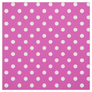 Pois blancs personnalisés sur tissu Motif Magenta
