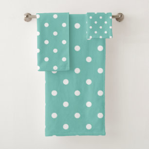 Pois blancs rétro sur Turquoise