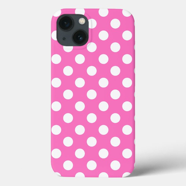 Pois blancs sur Coque rose-coque iphone Mate (Verso)