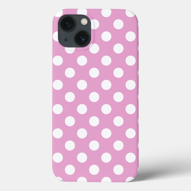 Pois blancs sur Coque rose pâle - Mate iPhone cas (Verso)