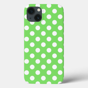 Pois blancs sur Coque vert pomme-Mate iPhone c