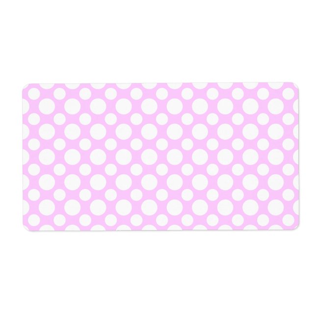 Pois blancs sur Étiquette de livraison rose (Devant)