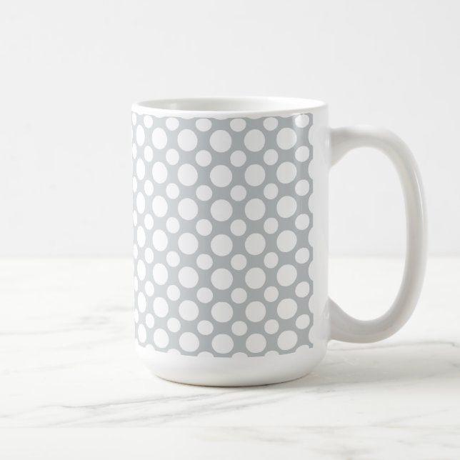 Pois blancs sur Mug de café gris (Droite)