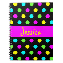 Pois coloré drôle - carnet nommé Girly
