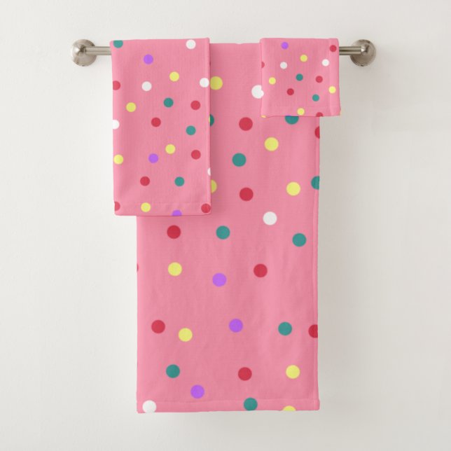 Pois colorés sur rose (En situation)