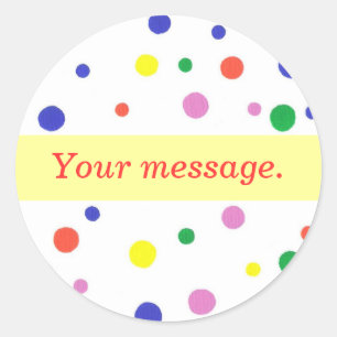 Pois colorés Votre message Stickers Modèle