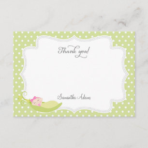 Pois dans un carte de remerciements de cosse