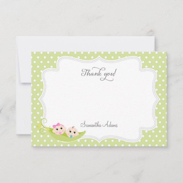 Pois dans un carte de remerciements de cosse (Devant)