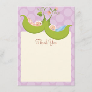 Pois dans un Merci de baby shower de fille de