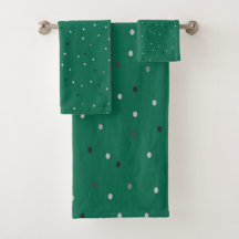 Pois d'argent sur vert