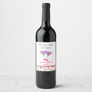 Pois de Whimsday Étiquette de vin d'anniversaire
