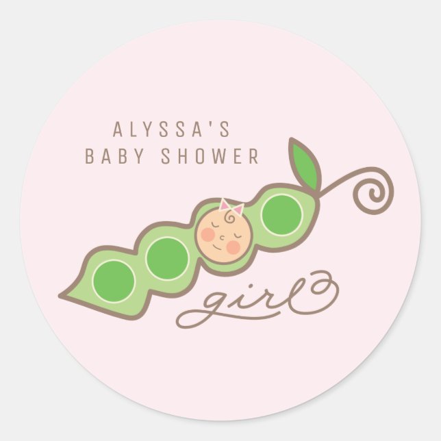 Pois de Whimsical dans un Sticker de Baby shower d (Devant)