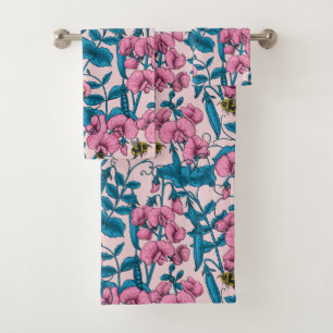 Pois doux et bourdons, rose et bleu