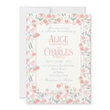 Pois doux Faire-part de mariage rose et crème