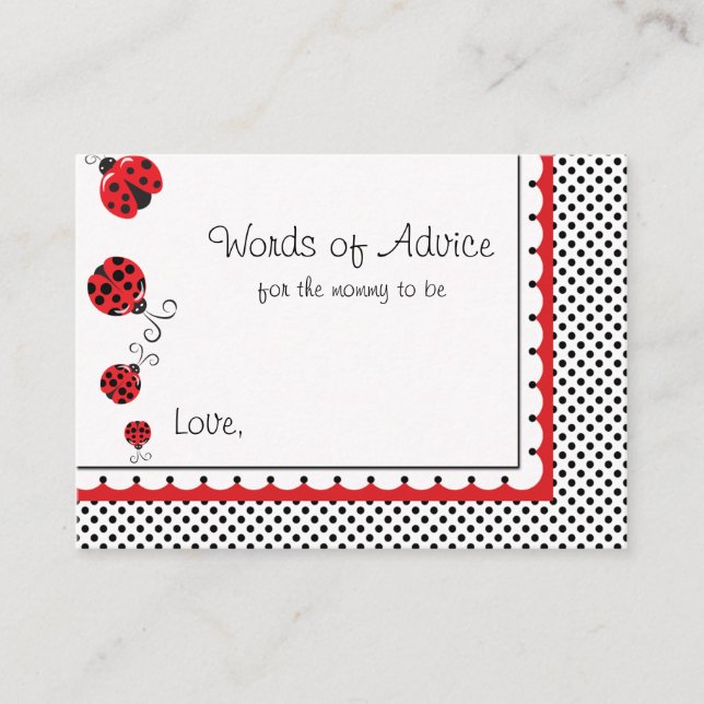Pois et adorables Ladybugs Mots de conseil (Devant)