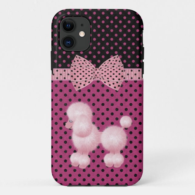 Pois et caniche rose iPhone 5 Coque (Dos)