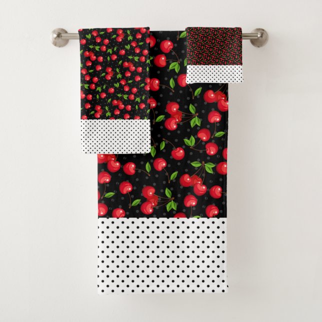 Pois et cerises Rockabilly sur Noir (En situation)