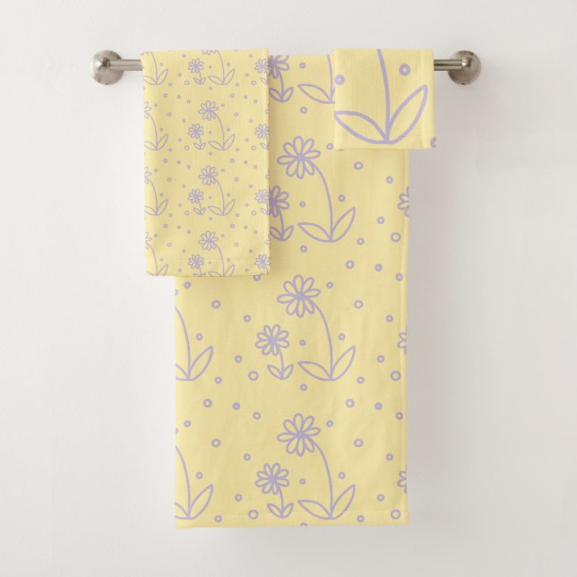 Pois et marguerites 2 - Pastel Jaune et Violet (En situation)