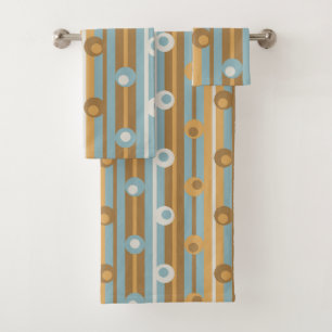 Pois et rayures merveilleux, Apricot, Bleu, Brown