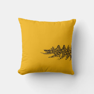 Pois Jaune Retro Art Design Coussin Abstrait