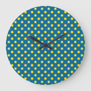 Pois Jaunes Chic Horloge ronde Mur