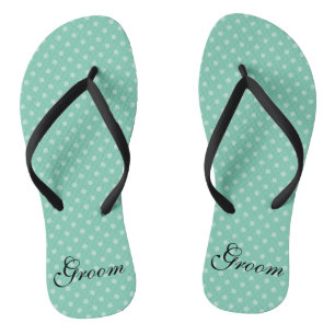 Pois Mint motif mariage de marié tongs