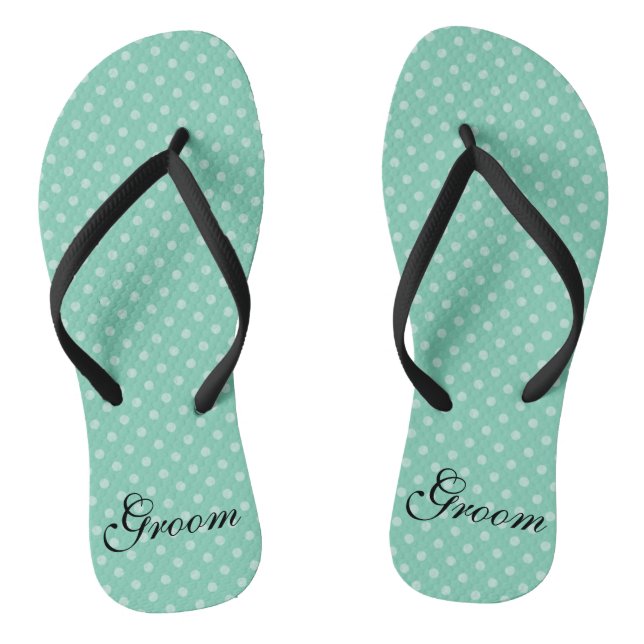 Pois Mint motif mariage de marié tongs (Semelle)