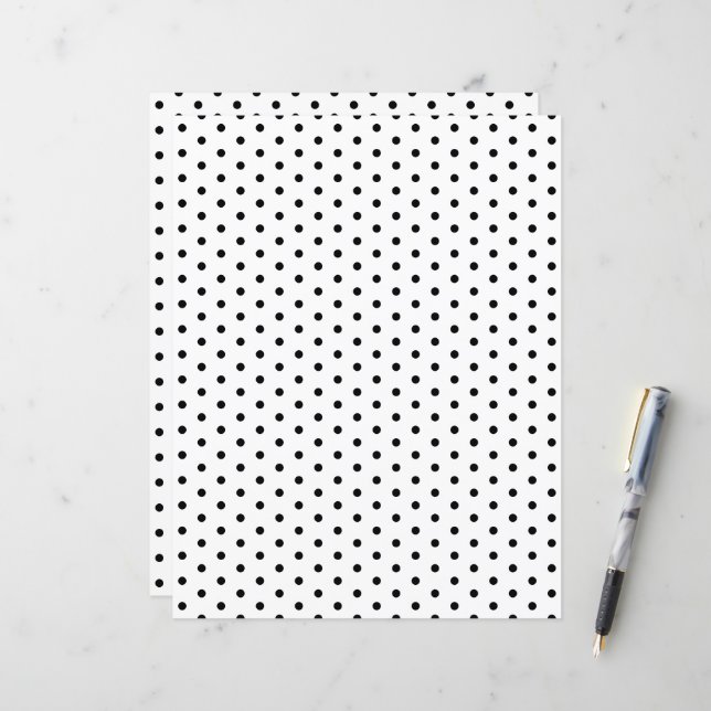 Pois Motif noir et blanc papier à scandale (Devant/Arrière en situation)