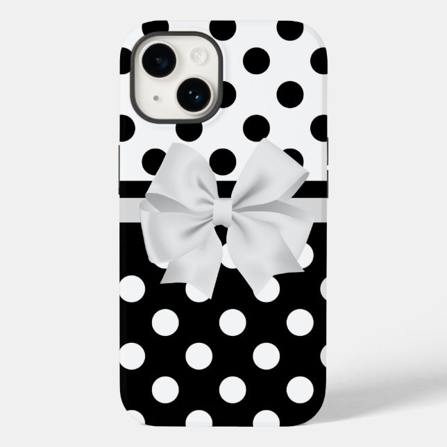 Pois noir et blanc Coque coque iphone (Verso)