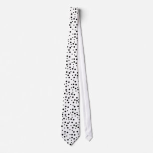 Pois noirs différentes tailles sur Cravates blancs