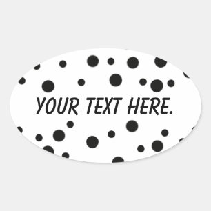 Pois noirs Diverses tailles Votre Stickers Texte