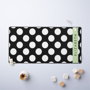 Pois noirs et blancs, pointillés, Votre nom