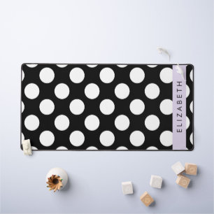 Pois noirs et blancs, pointillés, Votre nom