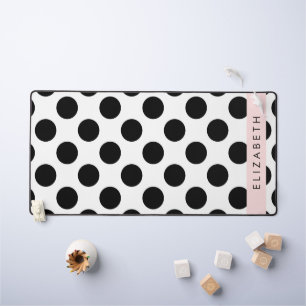 Pois noirs et blancs, pointillés, Votre nom