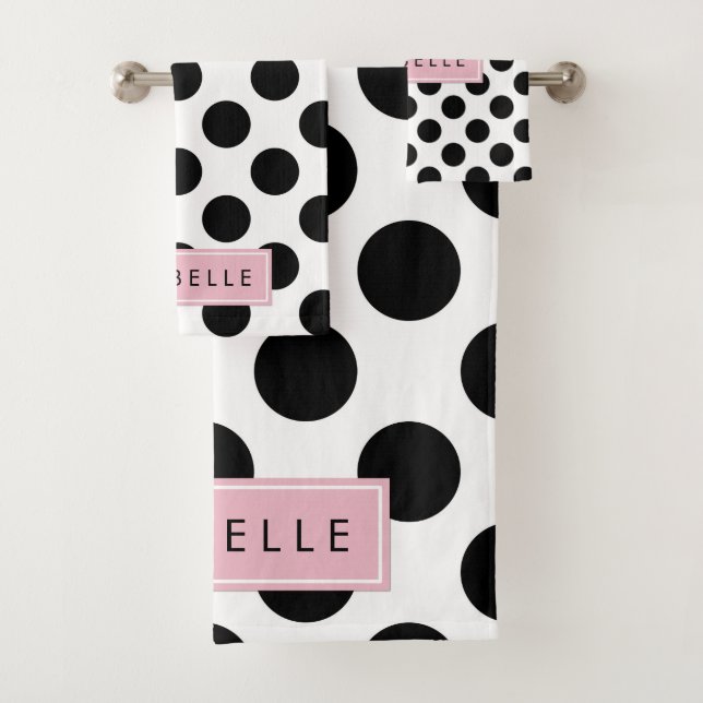 Pois noirs et blancs, pointillés, Votre nom (En situation)
