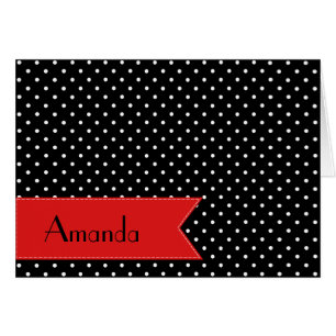 Pois noirs et blancs, pointillés, Votre nom