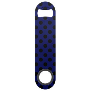 Pois noirs sur bleu marine