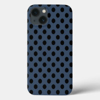 Pois noirs sur Coque gris-bleu-gris-Mate iPhone ca