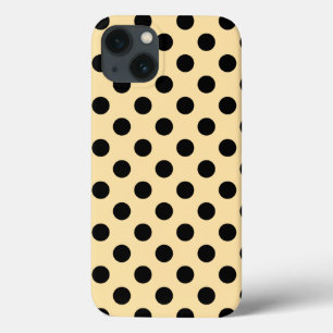 Pois noirs sur Coque jaune pâle - Mate iPhone c