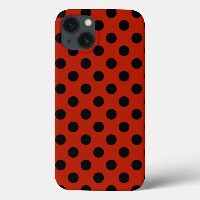 Pois noirs sur Coque rouge-coque iphone (Verso)