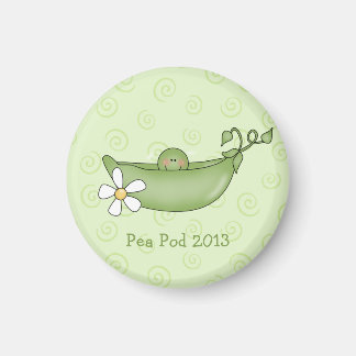 Pois personnalisé dans un aimant de Baby shower de