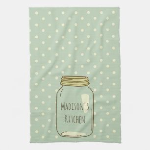 Pois personnalisé de serviette de cuisine de pot