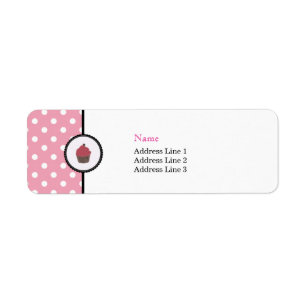 Pois rose Cupcakes Cute Bakery Étiquette de adress