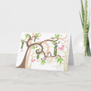 Pois rose dans une carte de baby shower de fille