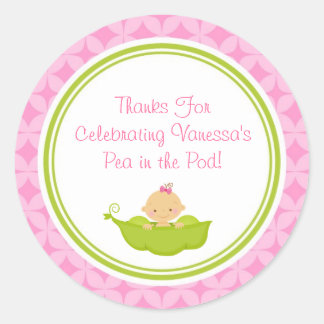 Pois rose et vert dans les Stickers Baby shower Po