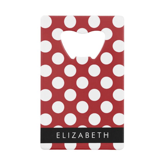 Pois Rouges, Motif Polka Dot, Votre Nom (Devant)