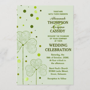 POIS SHAMROCKS FAIRE-PART DE MARIAGE 2