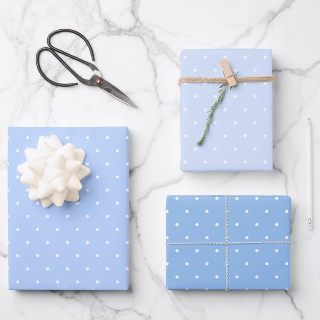Pois Trois bleus Envelopper les feuilles de papier (Recto)